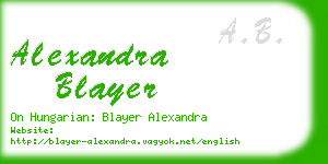 alexandra blayer business card